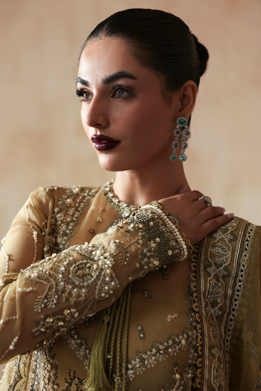 Zarposh Jahanara Festive Embroidered Organza Unstitched 3Pc Suit - Zarqash