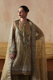 Zarposh Jahanara Festive Embroidered Organza Unstitched 3Pc Suit - Zarqash