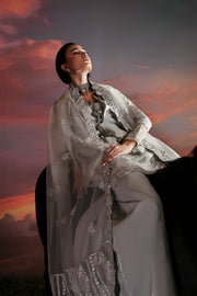 Zarposh Moonlit Muse Embroidered Chiffon Unstitched 3Pc Suit - Lumen