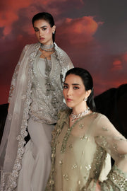 Zarposh Moonlit Muse Embroidered Chiffon Unstitched 3Pc Suit - Lumen