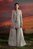 Zarposh Moonlit Muse Embroidered Chiffon Unstitched 3Pc Suit - Lumen