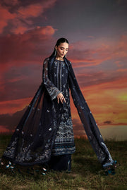 Zarposh Moonlit Muse Embroidered Chiffon Unstitched 3Pc Suit - Muse