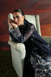 Zarposh Moonlit Muse Embroidered Chiffon Unstitched 3Pc Suit - Muse