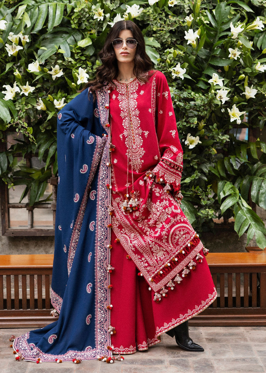 Hussain Rehar Embroidered Karandi Unstitched 3Pc Suit - Aman