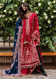 Hussain Rehar Embroidered Karandi Unstitched 3Pc Suit - Aman