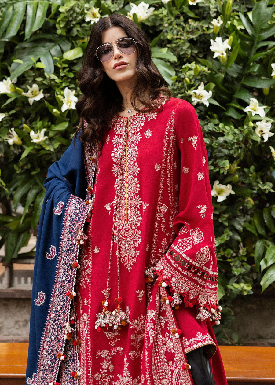 Hussain Rehar Embroidered Karandi Unstitched 3Pc Suit - Aman