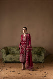 Zarposh Moonlit Muse Embroidered Chiffon Unstitched 3Pc Suit - Poise