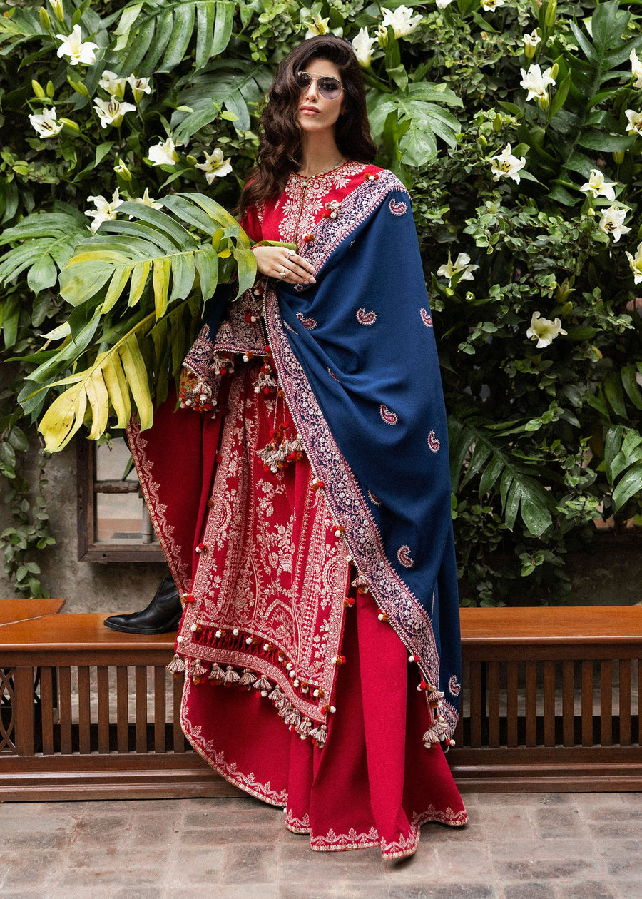 Hussain Rehar Embroidered Karandi Unstitched 3Pc Suit - Aman