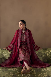 Zarposh Moonlit Muse Embroidered Chiffon Unstitched 3Pc Suit - Poise