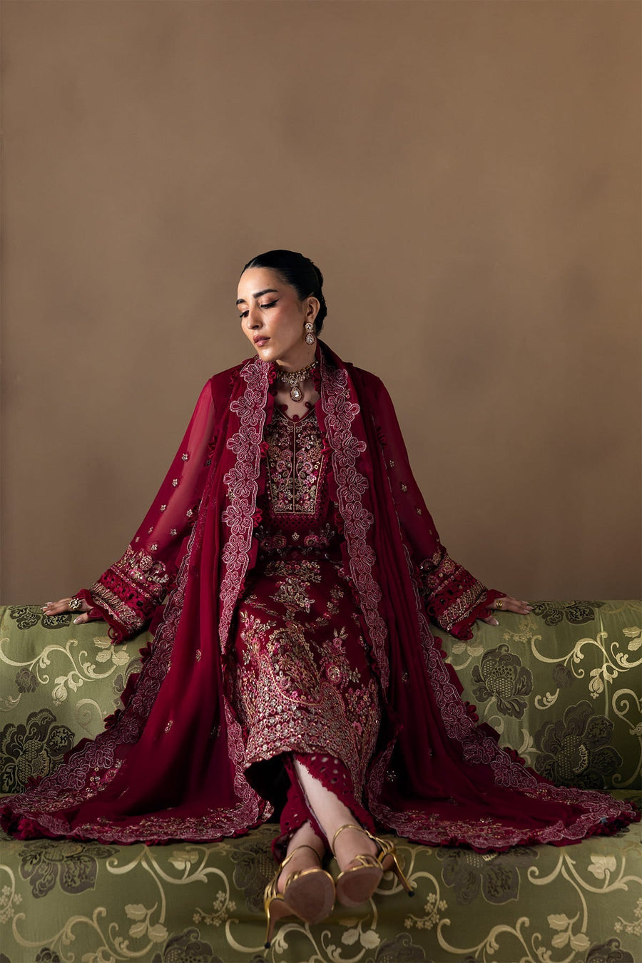 Zarposh Moonlit Muse Embroidered Chiffon Unstitched 3Pc Suit - Poise