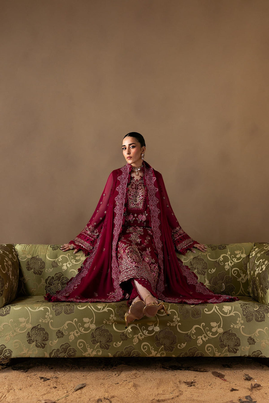 Zarposh Moonlit Muse Embroidered Chiffon Unstitched 3Pc Suit - Poise