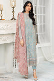 Zarif De Luxury Unstitched Formal 3Pc Chiffon Suit ZDL-04 BLUE MIST