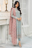 Zarif De Luxury Unstitched Formal 3Pc Chiffon Suit ZDL-04 BLUE MIST