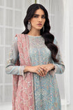 Zarif De Luxury Unstitched Formal 3Pc Chiffon Suit ZDL-04 BLUE MIST