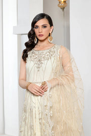 Pareesia by Zarif Luxury Formal Net 3Pc Suit ZP-05 Ivory