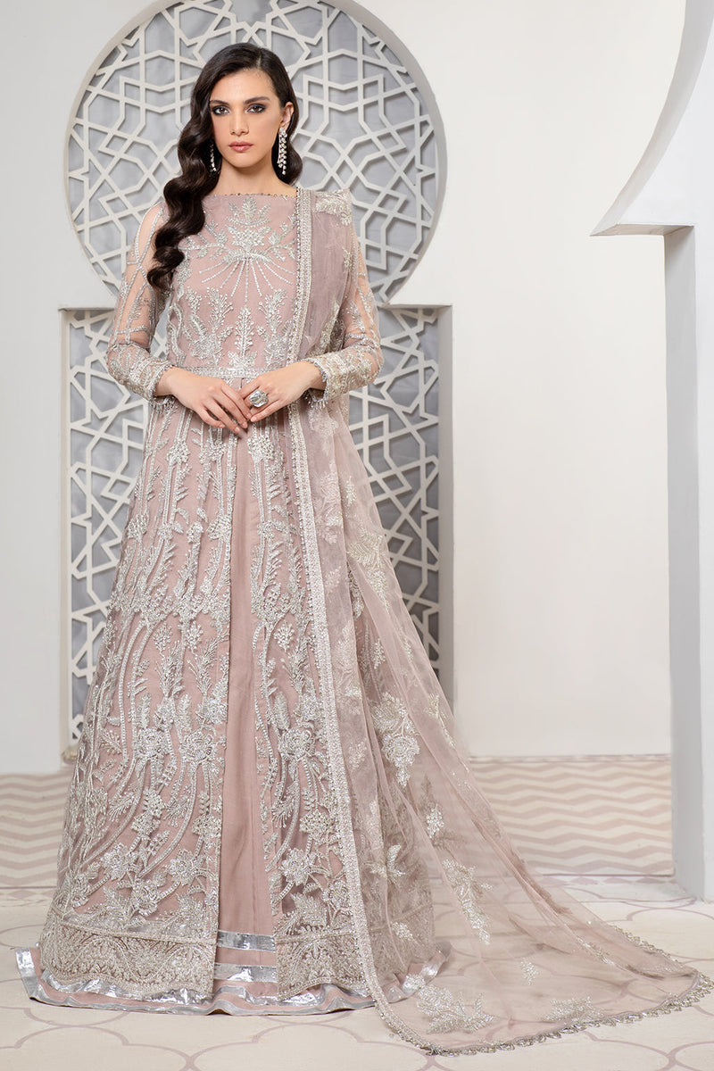 Pareesia by Zarif Luxury Formal Net 3Pc Suit ZP-01 Rose Gold