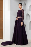 Pareesia by Zarif Luxury Formal Chiffon 3Pc Suit ZP-02 Dark Orchid