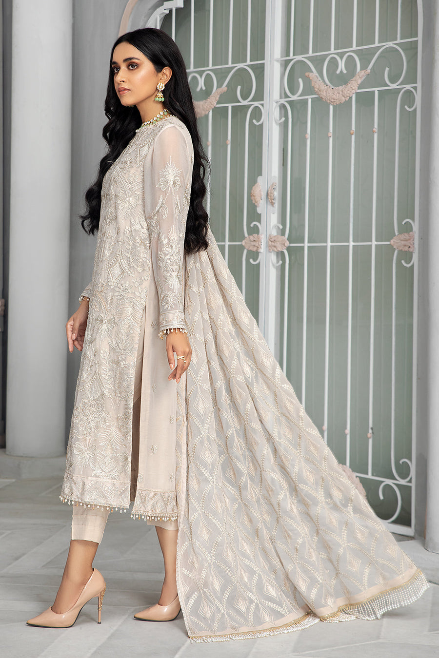 ZARIF Bahaar Unstitched Formal Embroidered 3Pc Suit ZB-08 FAUNA