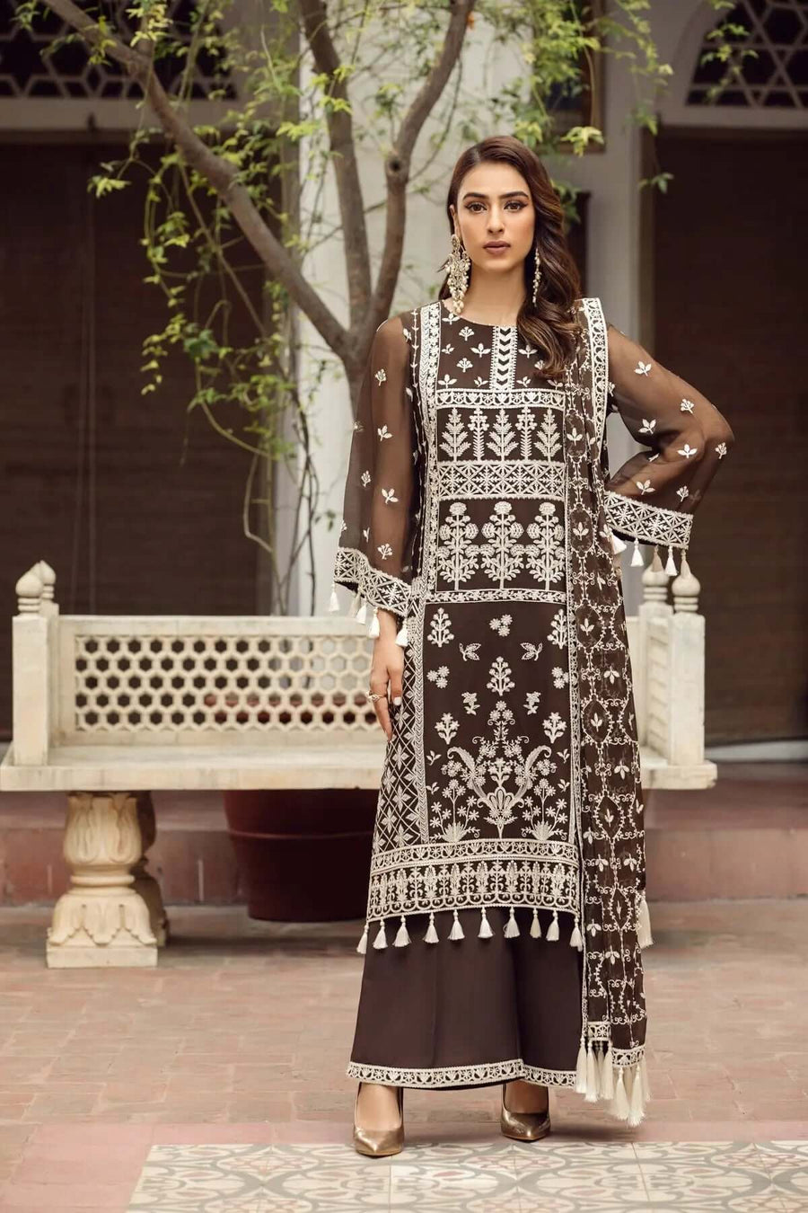 Alizeh Fashion Shahtaj Formal Wedding Embroidered 3PC Suit D-08 Naqsh