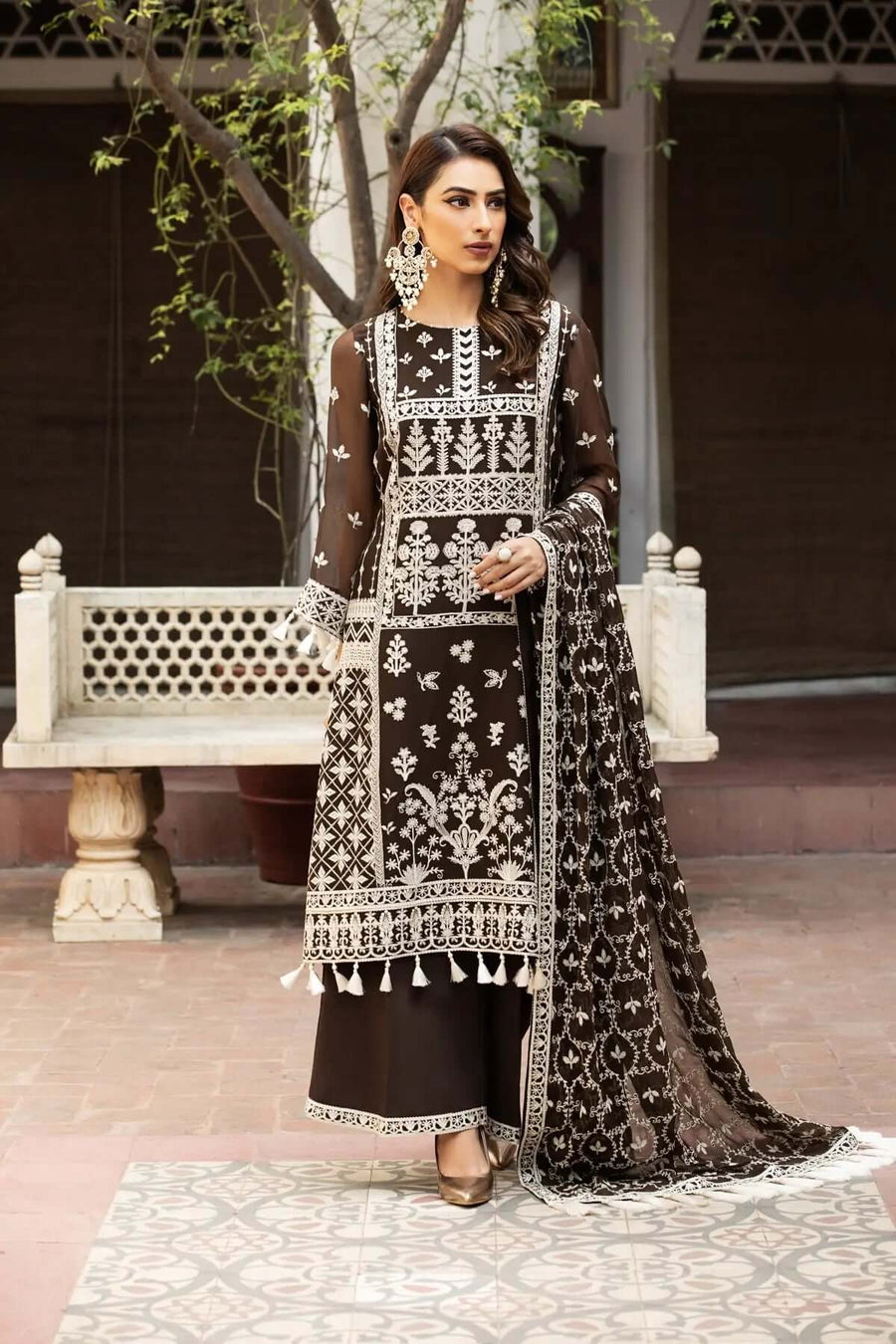 Alizeh Fashion Shahtaj Formal Wedding Embroidered 3PC Suit D-08 Naqsh