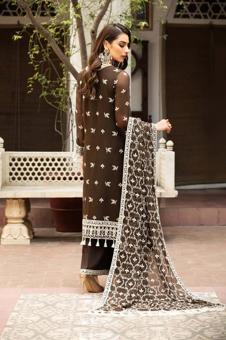 Alizeh Fashion Shahtaj Formal Wedding Embroidered 3PC Suit D-08 Naqsh