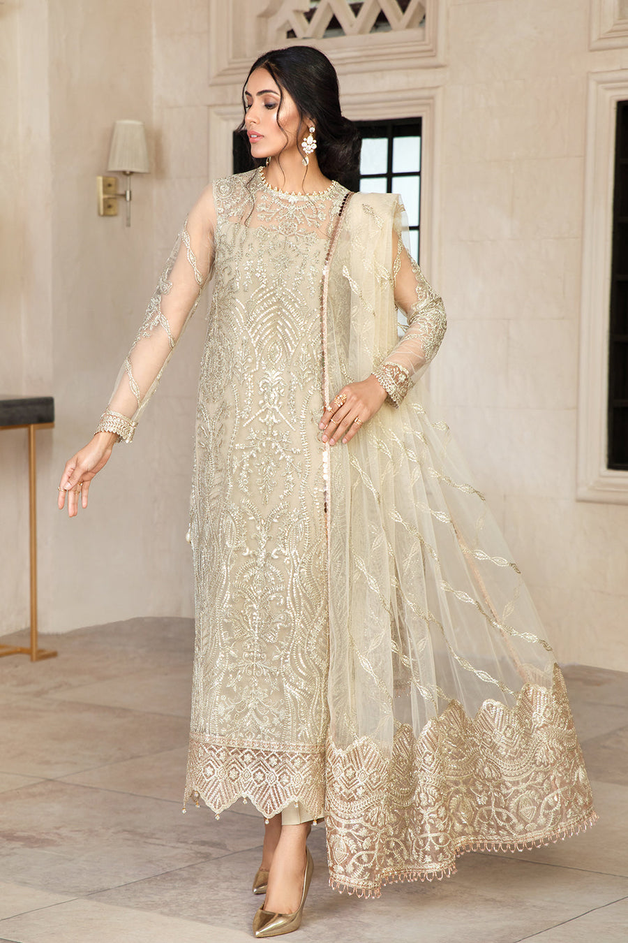 Zarif Gulzaar Festive Chiffon Unstitched 3Pc Suit ZFG-03 DAISY