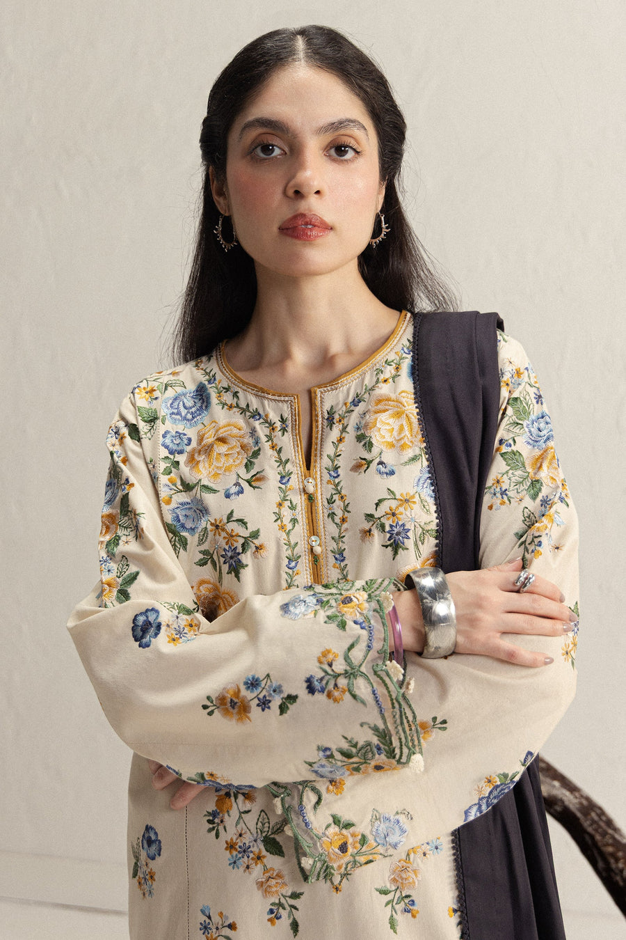 Coco Zara Shahjahan Embroidered Karandi Unstitched 3Pc D-9B ASMANI