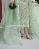 Zevk Flora Festive Embroidered Lawn Unstitched 3Pc Suit - ROSEMARY