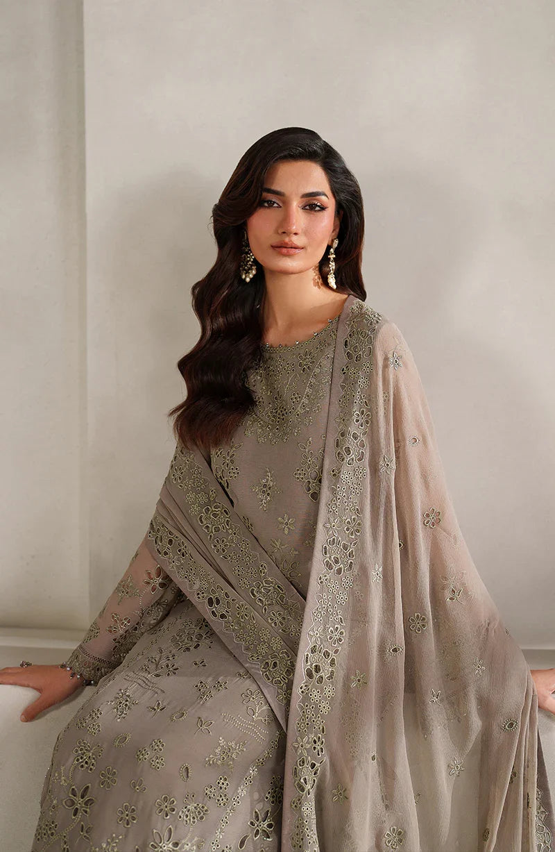 Zarif Muse Thread Embroidered Chiffon Unstitched 3Pc Suit ZE-MT-08 Aabroo