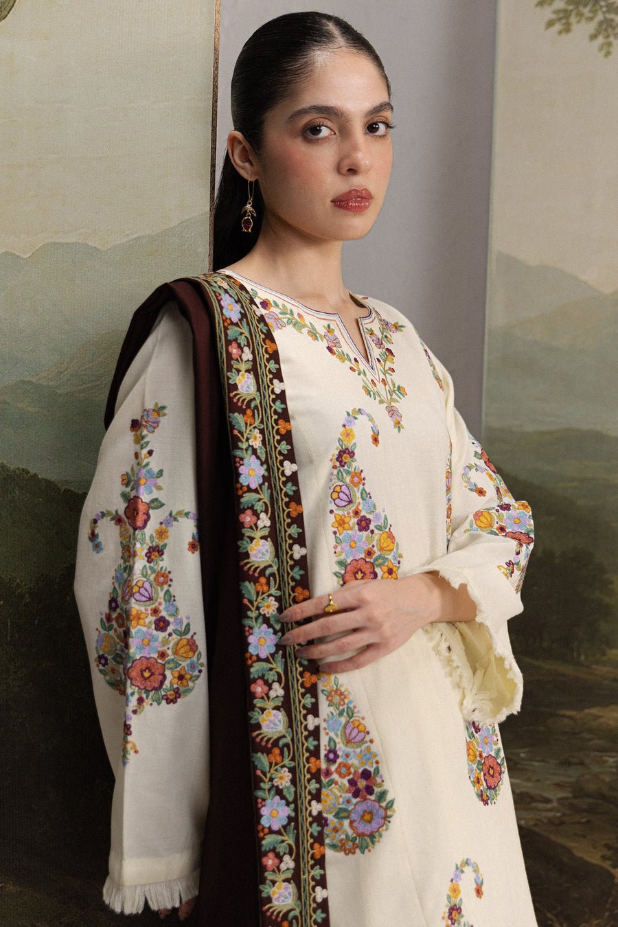 Coco Zara Shahjahan Embroidered Khaddar Unstitched 3Pc D-6A SHIREEN