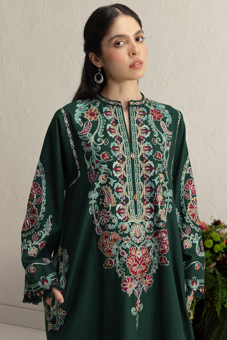 Coco Zara Shahjahan Embroidered Karandi Unstitched 3Pc D-2B OCHRE