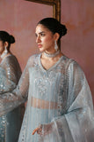 Tara by Sardinia Embroidered Organza Unstitched 3Pc Suit - Azure