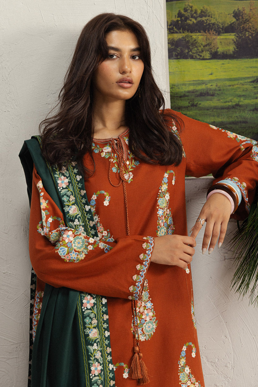 Coco Zara Shahjahan Embroidered Khaddar Unstitched 3Pc D-6B SHIREEN