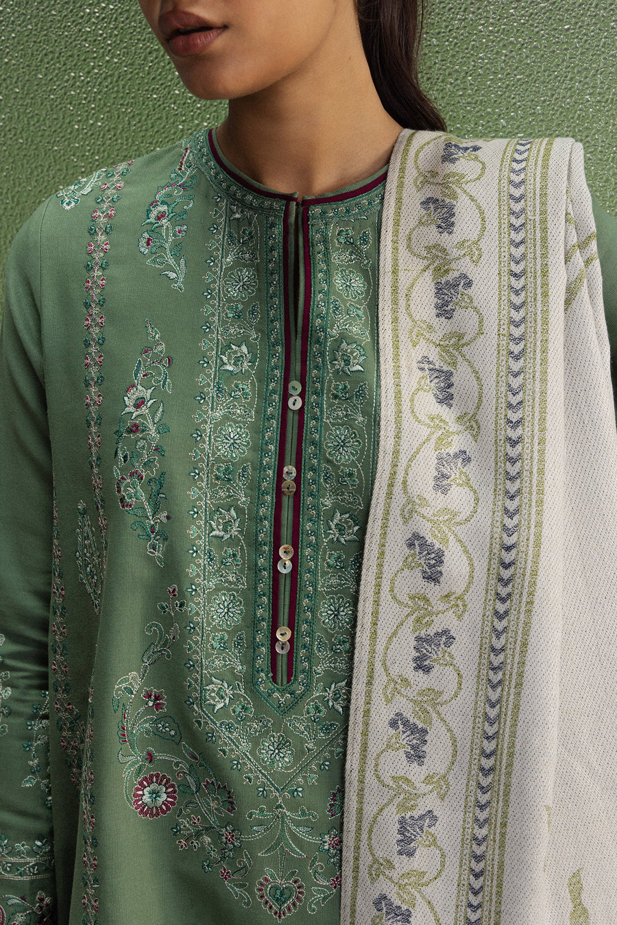 Coco Zara Shahjahan Embroidered Khaddar Unstitched 3Pc D-1B SARD