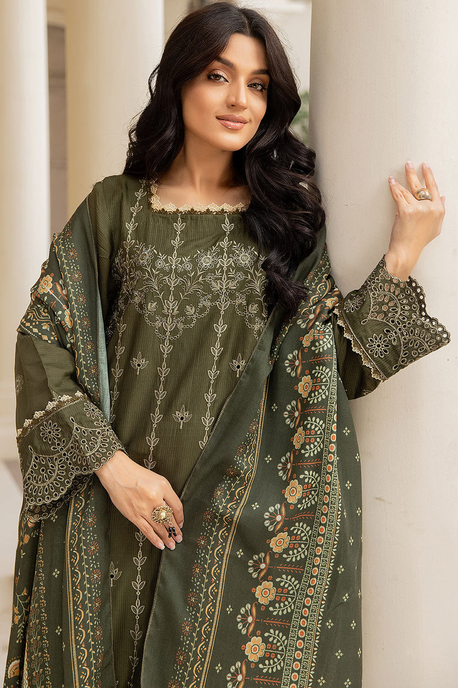 Safwa Ashley Embroidered Viscose Doria Unstitched 3Pc Suit ASC-11