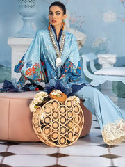 ZAHA by Khadija Shah Printed Lawn Unstitched 3Pc Suit D-17 AZULA