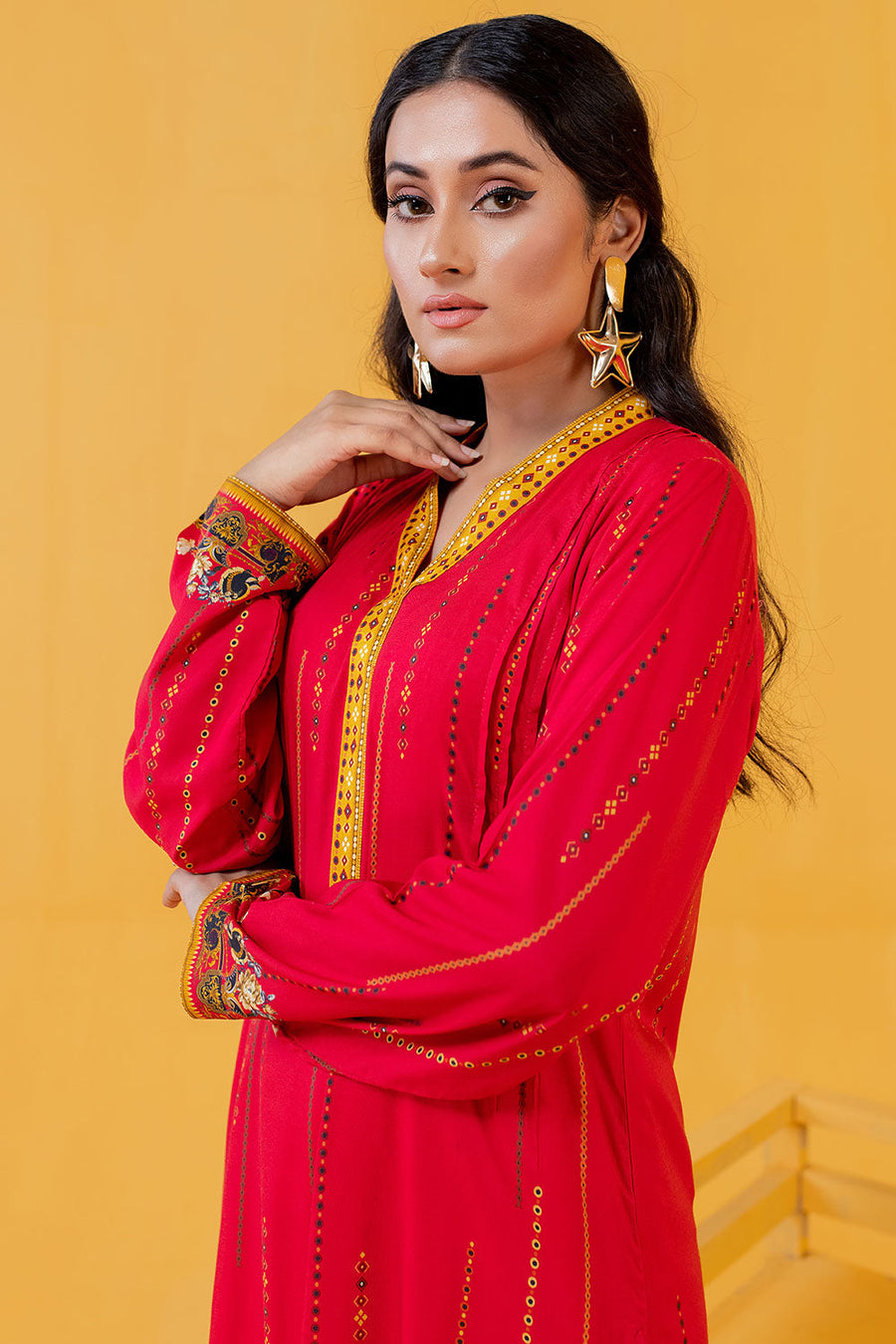Safwa Tia Digital Printed Viscose Unstitched 1Piece Kurti VTC-01