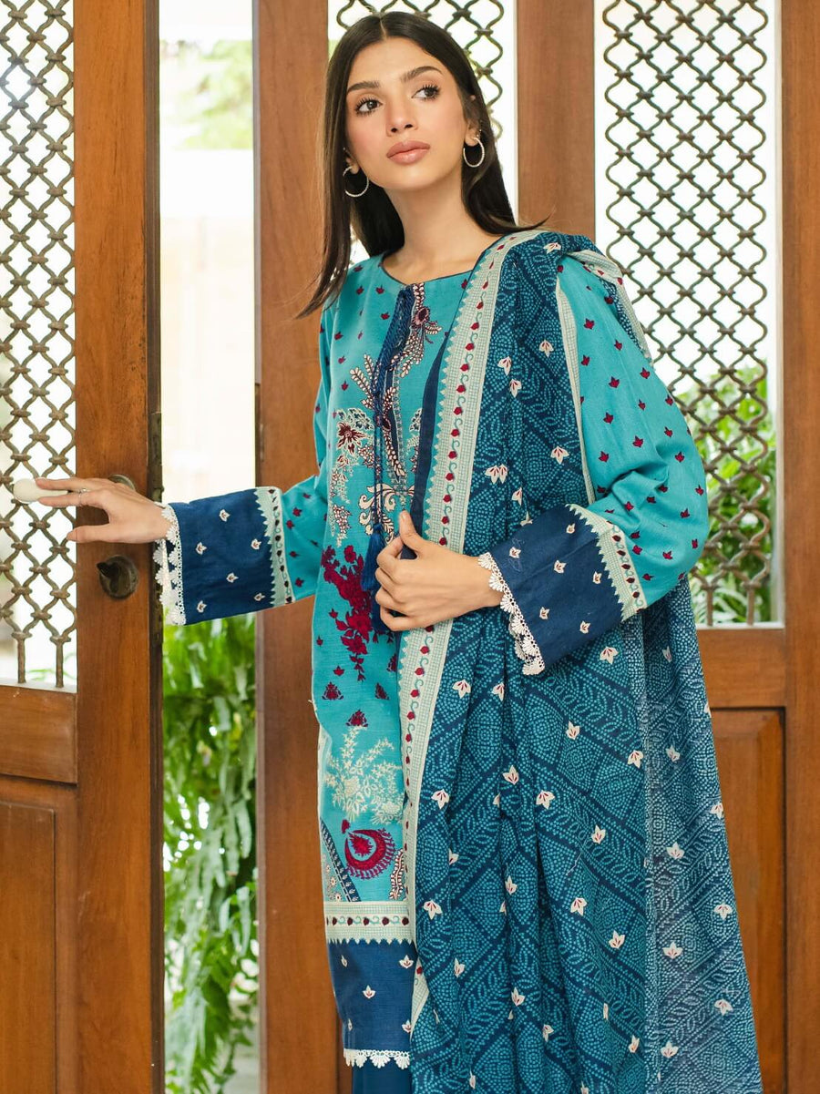 Zellbury Winter Printed Khaddar Unstitched 3Pc Suit WUW22X30072