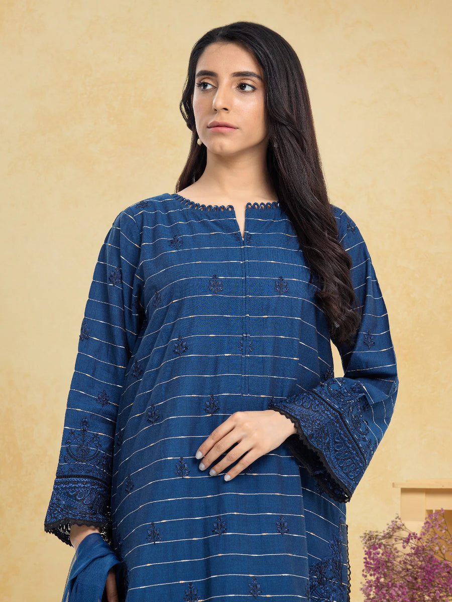 edenrobe Festive Ensembles Unstitched Cambric 3Pc Suit EWU24V2-30123