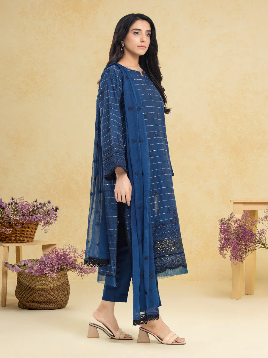 edenrobe Festive Ensembles Unstitched Cambric 3Pc Suit EWU24V2-30123