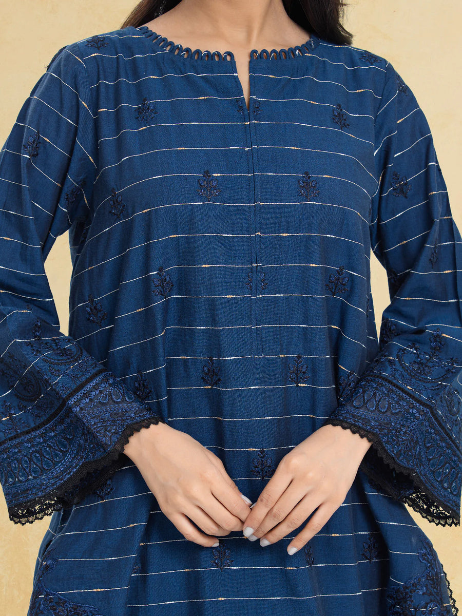 edenrobe Festive Ensembles Unstitched Cambric 3Pc Suit EWU24V2-30123