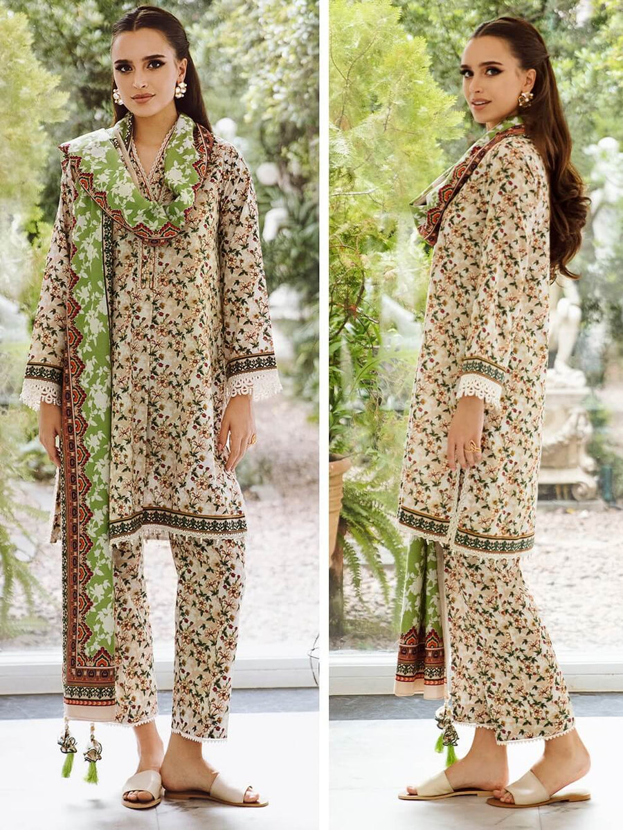 Zellbury Winter Printed Karandi Unstitched 3Pc Suit WUW23X30682