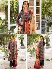 Zellbury Winter Printed Viscose Unstitched 3Pc Suit WUW23X30737