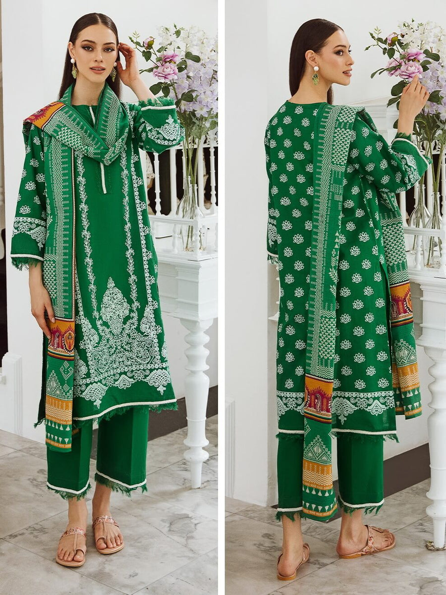Zellbury Winter Printed Khaddar Unstitched 3Pc Suit WUW23X30754