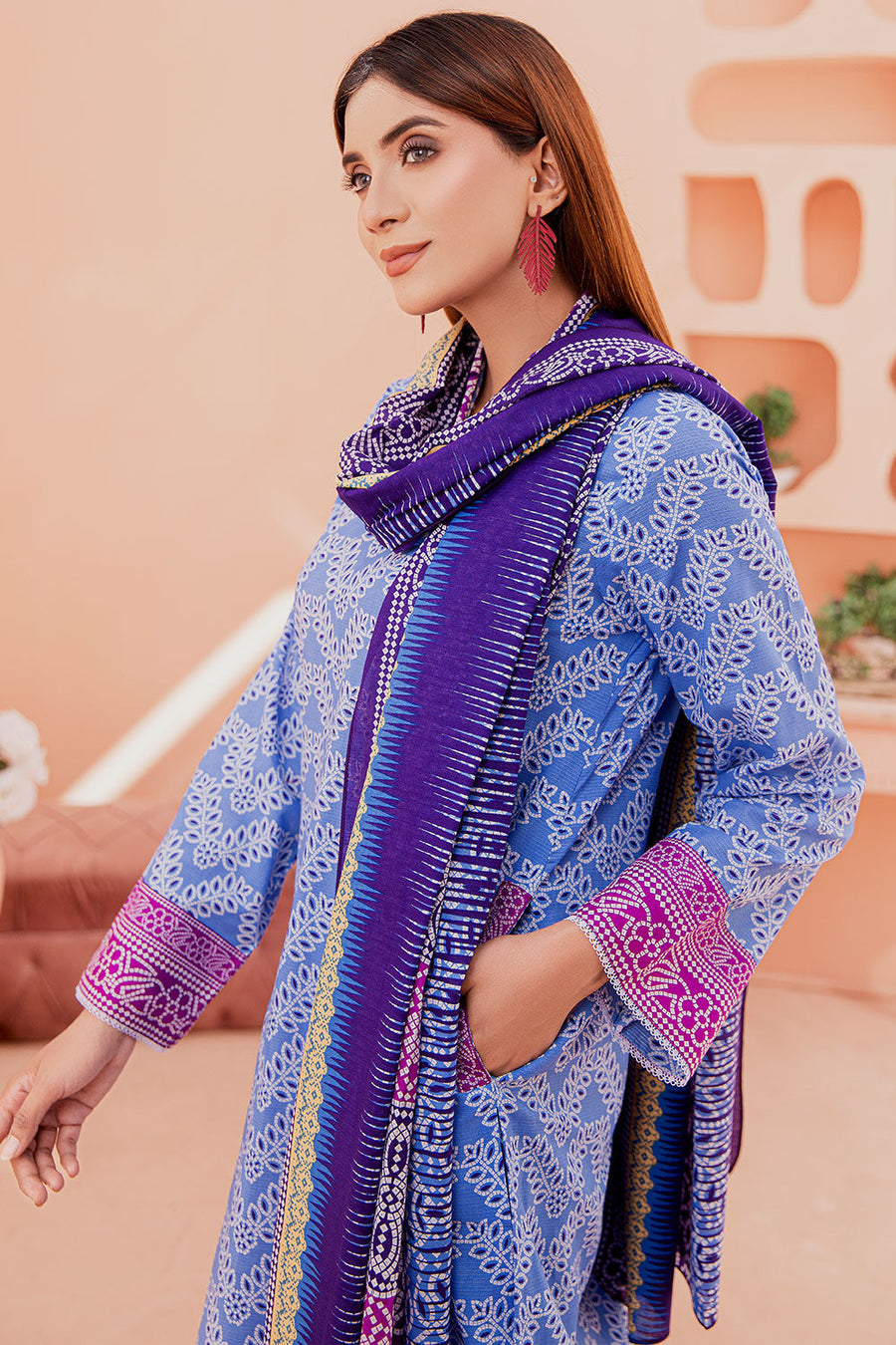 Ixora by Safwa Digital Printed Doria Cambric Unstitched 3Pc Suit ICS-08