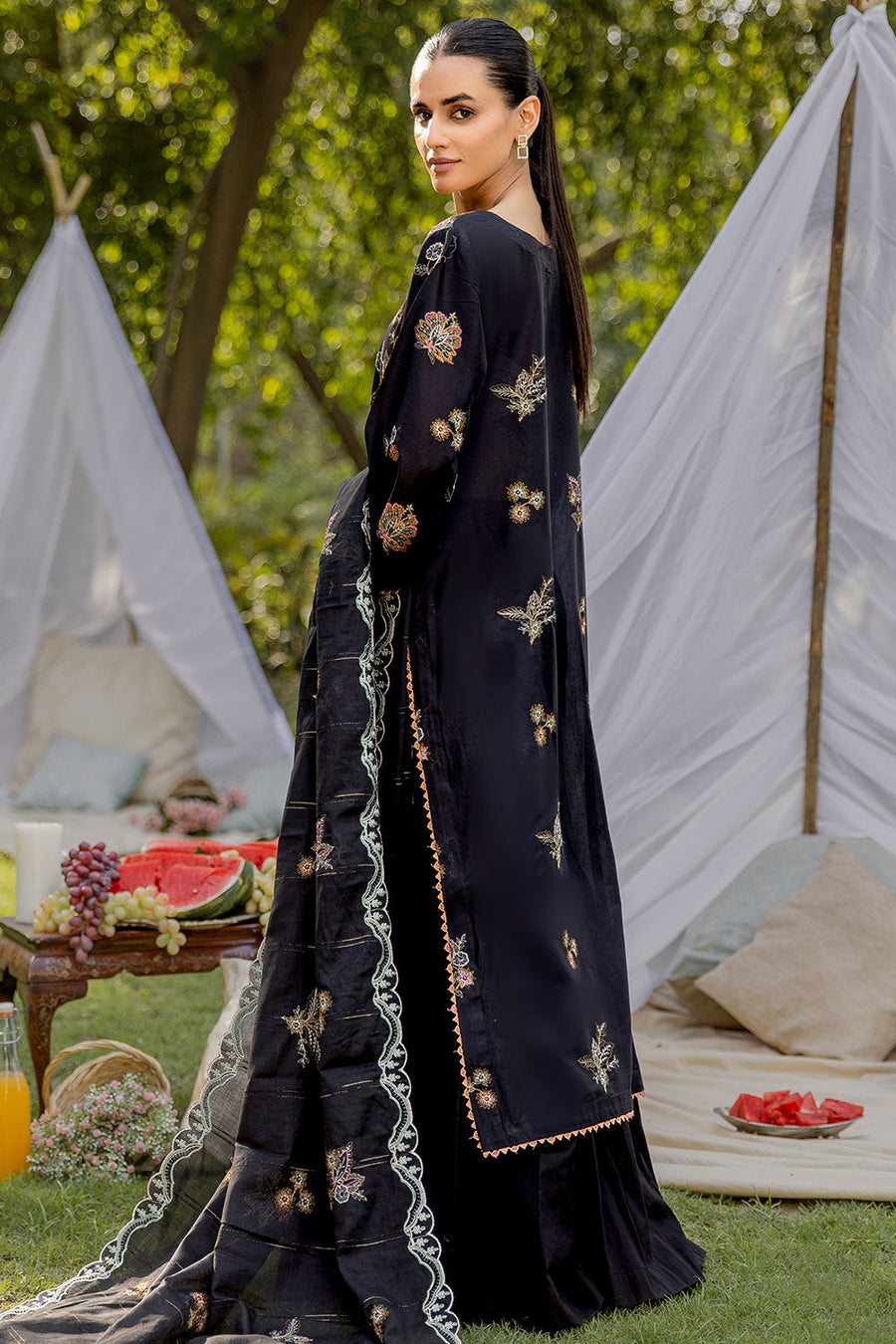Safwa Esme Premium Embroidered Lawn Unstitched 3Pc Suit ESM-08