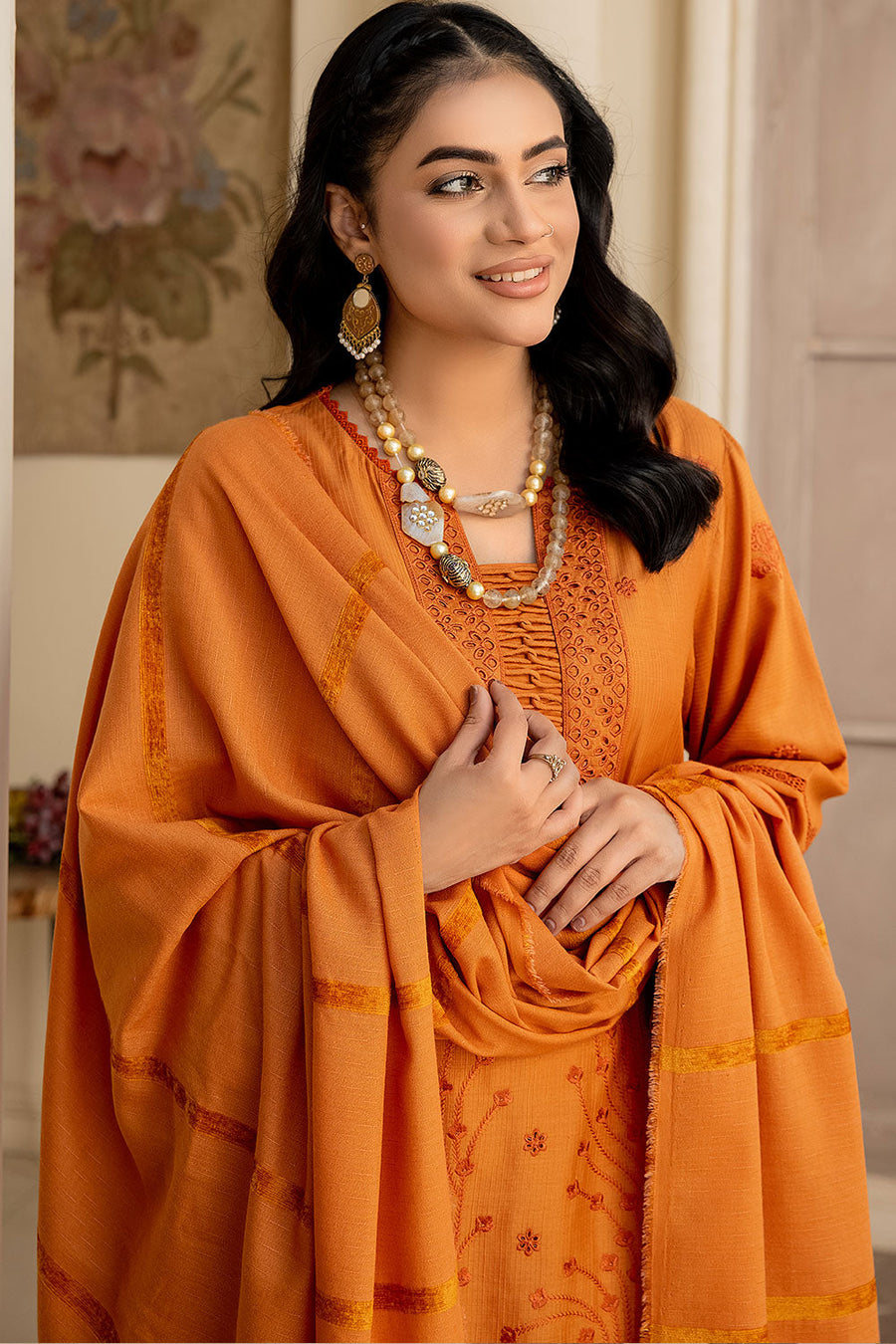 Safwa Ashley Embroidered Viscose Doria Unstitched 3Pc Suit ASC-08