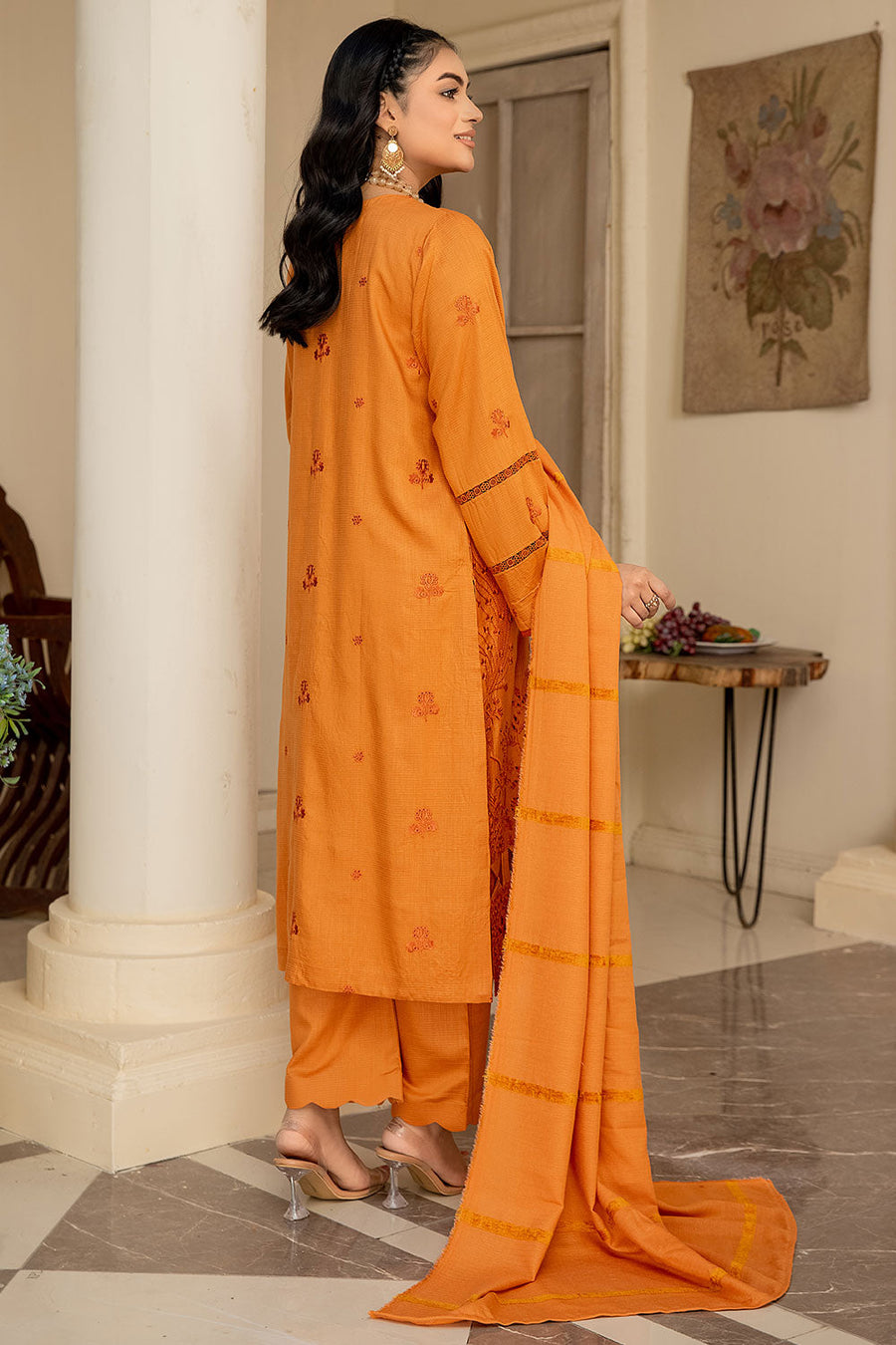 Safwa Ashley Embroidered Viscose Doria Unstitched 3Pc Suit ASC-08