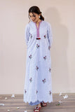 La Rosaa Spring Summer Embroidered Lawn Stitched 2Pc Suit LSS-24-07 Blue Stripes