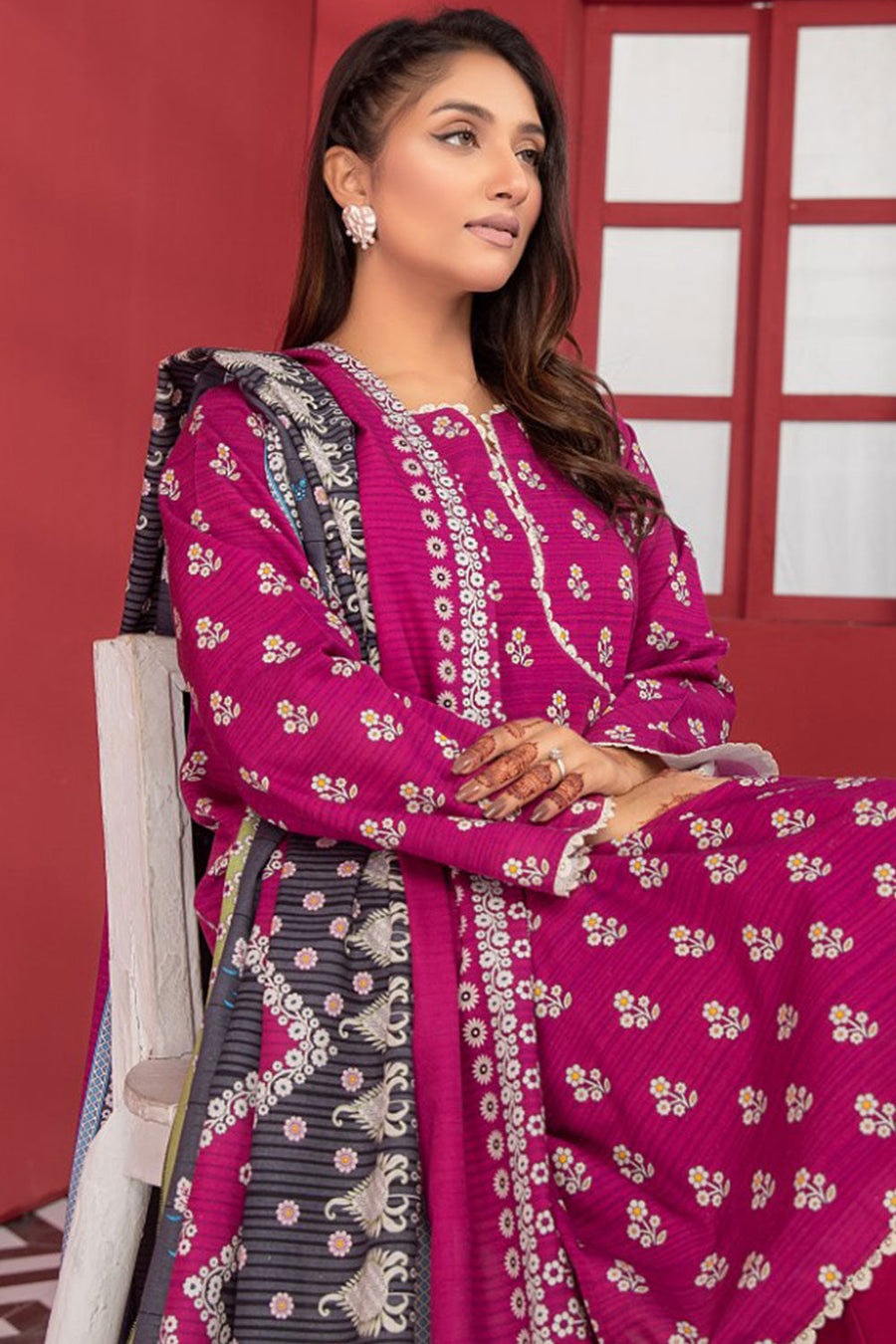 SGL-19 - SAFWA GLORIA KHADDAR 3 PIECE COLLECTION